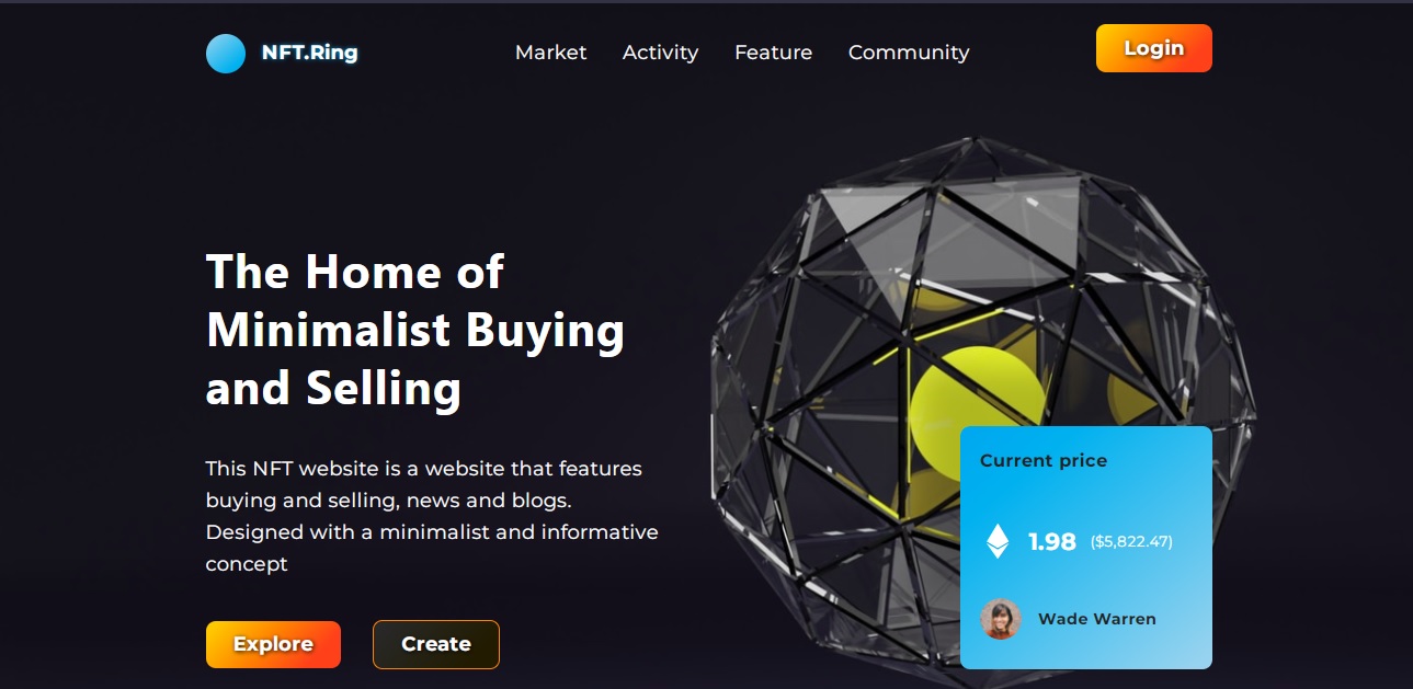 Лендінг NFT-площадки