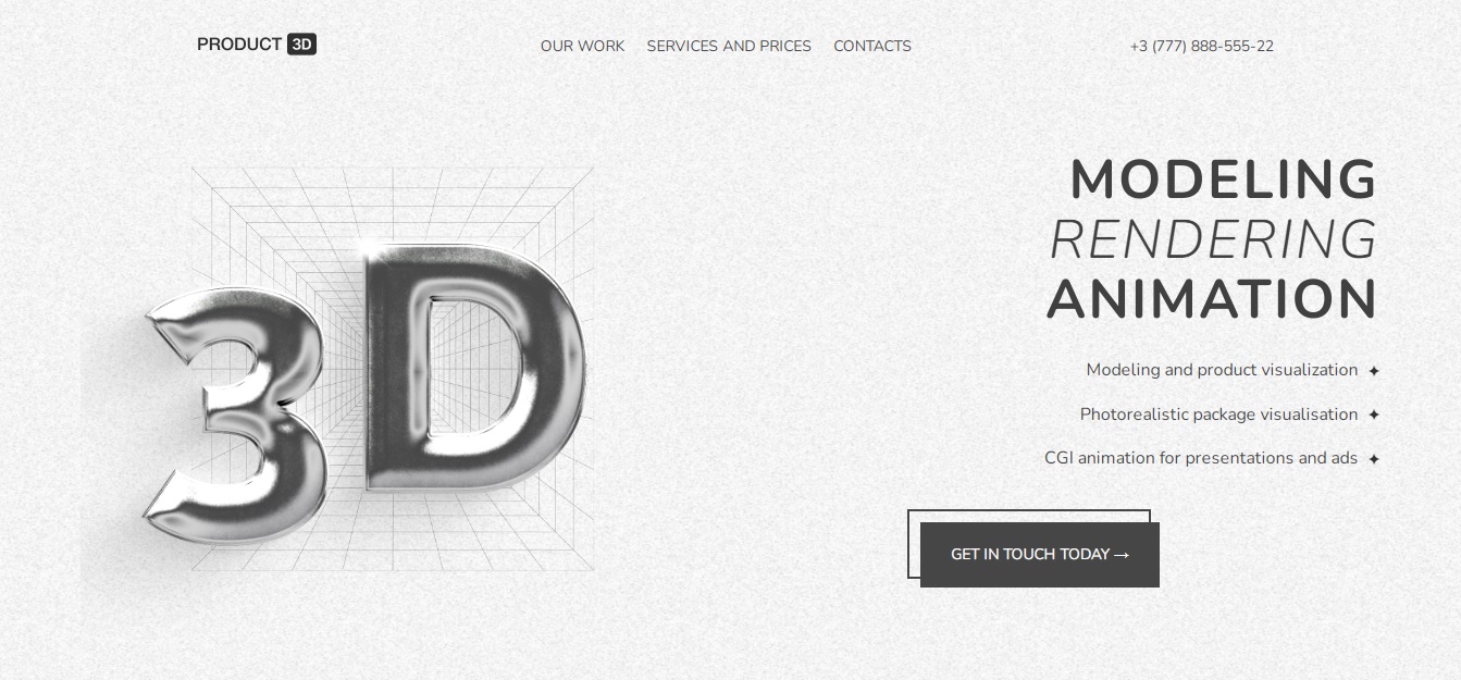 Лендінг компанії Prodect 3D